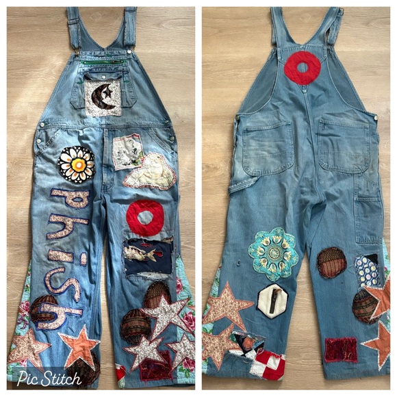Phish Denim - Phish Upcycled Patchwork Hippie Overalls